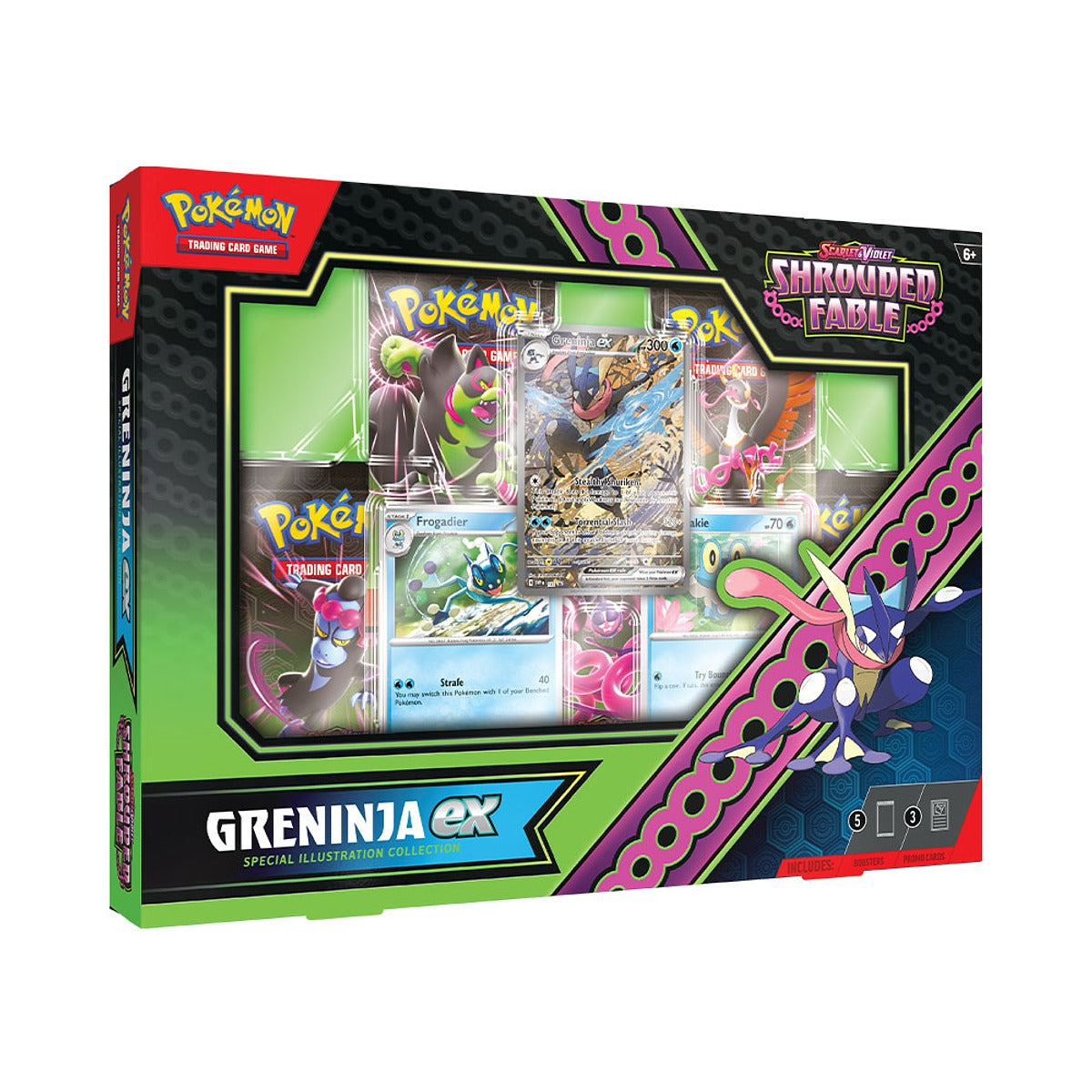 Caja Kingdra/Greninja Ex: Escarlata y Purpura 6.5 Fabula Sombría (Español)